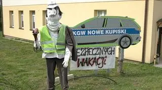 Janusz pilnuje kierowców w Nowych Kupiskach