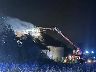 Pożar willi w Zabierzowie Bocheńskim