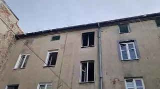 Pożar kamienicy w Łodzi