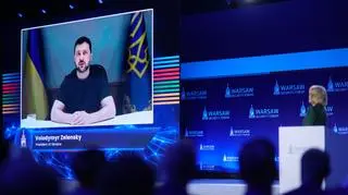 Wołodymyr Zełenski wystąpił zdalnie na Warszawskim Forum Bezpieczeństwa