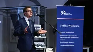 Prezes fundacji Instytut Łukasiewicza Maciej Zdziarski w czasie briefingu prasowego, Warszawa, 20.04.2023