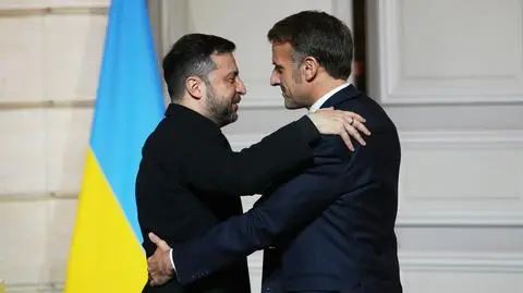 Wołodymyr Zełenski i Emmanuel Macron