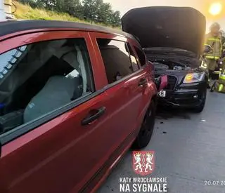 Karambol w pobliżu węzła Kostomłoty na autostradzie A4