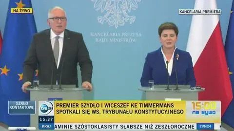 Szydło po spotkaniu z wiceszefem KE: zaproponowaliśmy rozwiązania