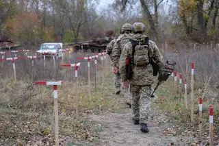 Ukraińscy żołnierze w obwodzie czernihowskim