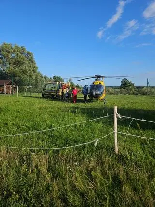 Służby na miejscu wypadku