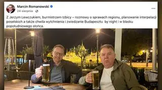 Burmistrz Izbicy (z prawej) Jerzy Lewczuk odwiedził Marcina Romanowskiego w Budapeszcie