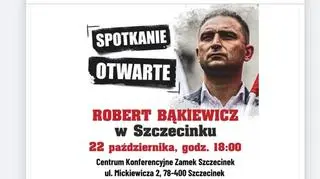 Informacja o otwartym spotkaniu z Robertem Bąkiewiczem w Szczecinku