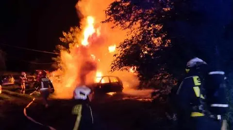 Pożar czterech samochodów
