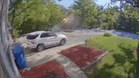 Moment eksplozji ciężarówki