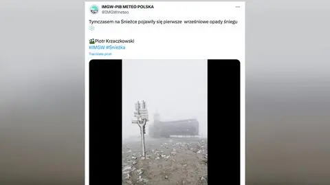 Na Śnieżce spadł pierwszy śnieg