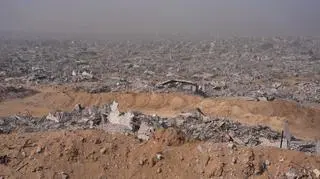 Rejon żółtej linii w Strefie Gazy, pokazany przez reportera CNN