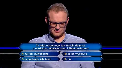 Pytanie o Jana Marcina Szancera w "Milionerach"