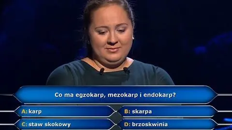 Egzokarp, mezokarp i endokarp w "Milionerach" w pytaniu za 75 tysięcy złotych