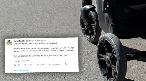 Potrącił kobietę z dzieckiem w wózku. Twierdził, że zemdlała i upadła