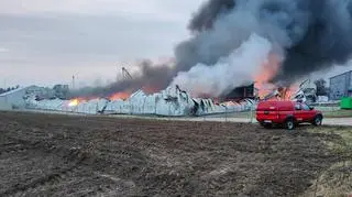 Pożar hal produkcyjnych w Kaninie