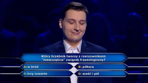 "Milionerzy": pytanie za 40 tysięcy złotych o związek frazeologiczny z nieszczęściem