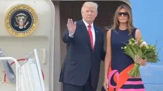 Donald Trump odlatuje z Warszawy