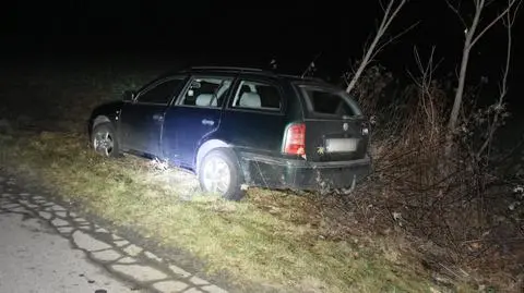 Pijany nastolatek "pożyczył" samochód, wjechał do rowu i uciekł przez pole
