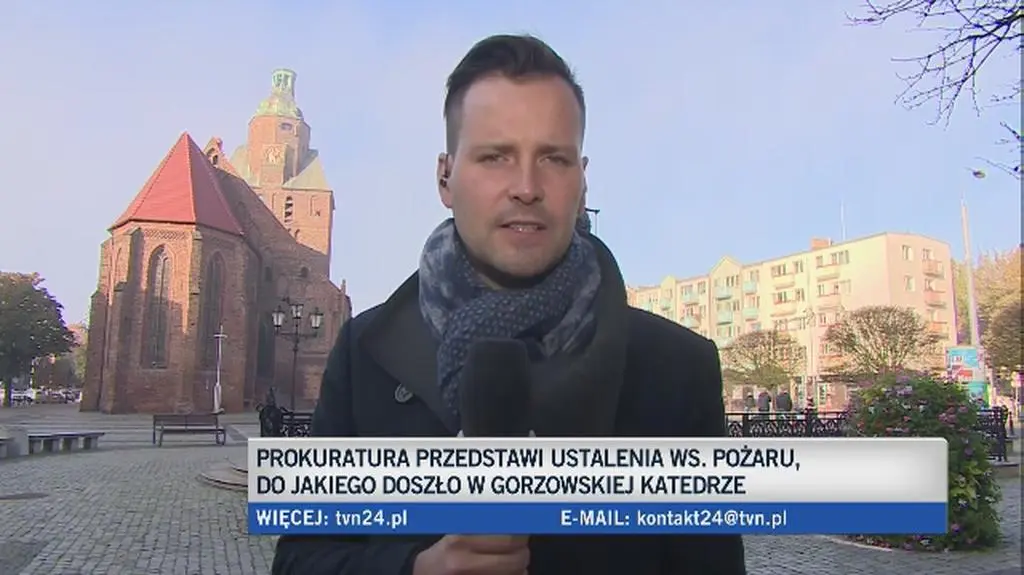 Zwarcie instalacji elektrycznej przyczyna pożaru katedry w Gorzowie Wlkp