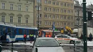 Wykolejenie tramwaju w centrum Krakowa