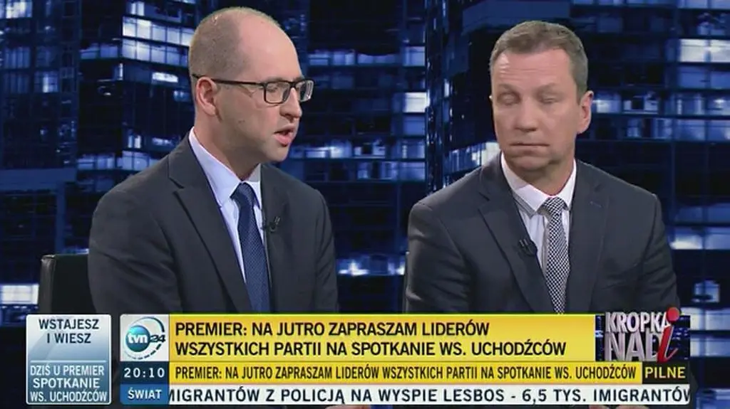 Gorąca atmosfera w studiu Kropki nad i - Adam Bielan wylicza że do Polski może przybyć 80 tys
