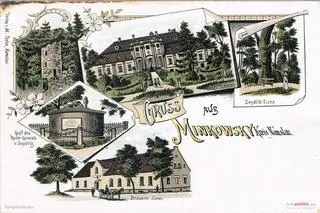 Pałac w czasach świetności na pocztówce z końca XIX wieku