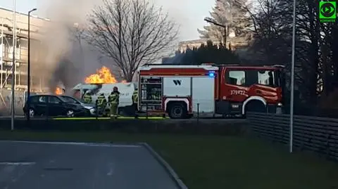 Na Białołęce "zapalił się samochód dostawczy"