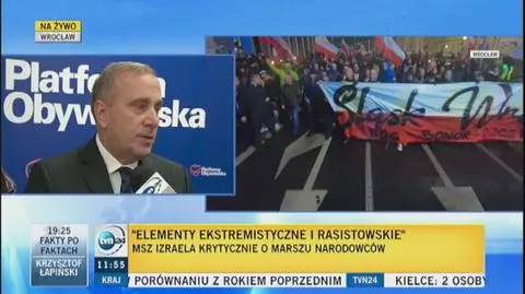 Schetyna apeluje o zdelegalizowanie organizatorów marszu