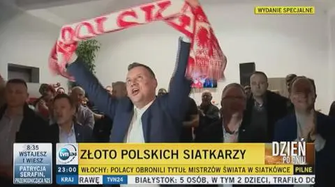 Wielka radość prezydenta po meczu siatkarzy