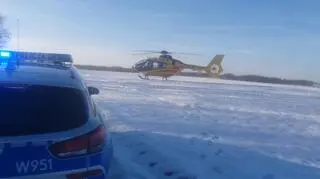 Na miejscu lądował śmigłowiec LPR