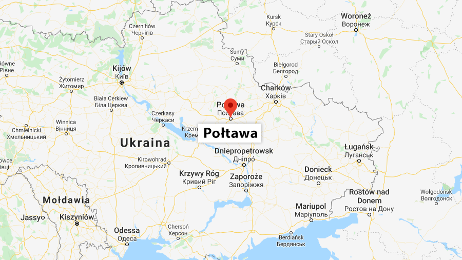 Połtawa znajduje się w środkowej części Ukrainy 