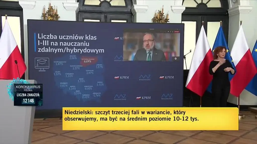 Niedzielski: chcemy, żeby w województwie warmińsko-mazurskim nauka w klasach I-III wróciła do trybu zdalnego,