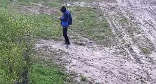 Rowerzysta znalazł się na pasie drogi granicznej