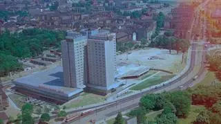 Hotel Poznań na uszkodzonym negatywie ORWO