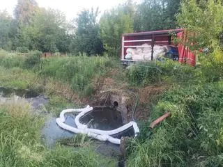 Nieczystości wypłynęły ze studzienki do rowu melioracyjnego