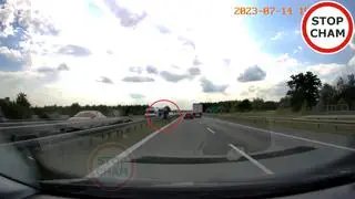 Rowerzysta na S8 koło Oleśnicy