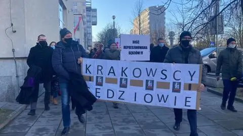 Protest sędziów w Krakowie