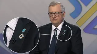 Marek Siwiec z orderem Jarosława Mądrego w TVN24