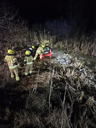 Kobietę wyciągnęli strażacy 