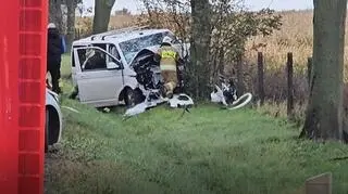 Na razie nie wiadomo, dlaczego auto zjechało z drogi