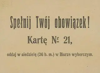 Akcja profrekwencyjna przed wyborami do Sejmu w styczniu 1919 roku