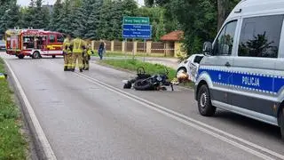 Wypadek z udziałem motocyklisty