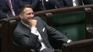 Sławomir Mentzen na sali sejmowej 