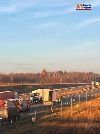 Wypadek na autostradzie A1 niedaleko Częstochowy
