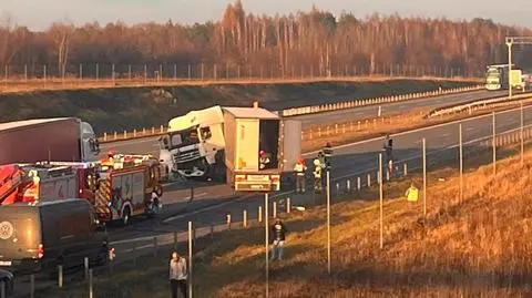 Wypadek na autostradzie A1 niedaleko Częstochowy