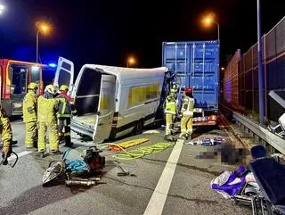 Wypadek na drodze krajowej S2 w pobliżu miejscowości Konotopa