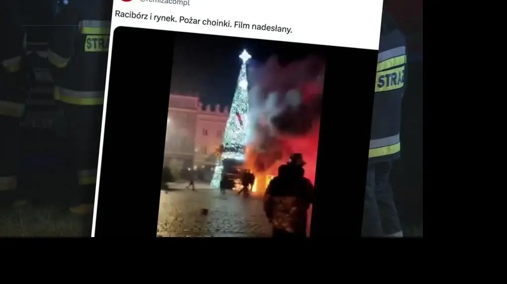 Pożar choinki w Raciborzu