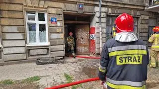 Pożar kamienicy w Łodzi