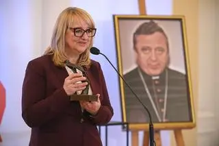 Dorota Sokołowska na Gali Nagrody Dziennikarskiej "Ślad" im. biskupa Jana Chrapka 
